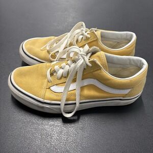 Vans Old Skool Classic Low Gray Suede Pro Skate Shoes Yellow Womens 7‎ Men's 5.5